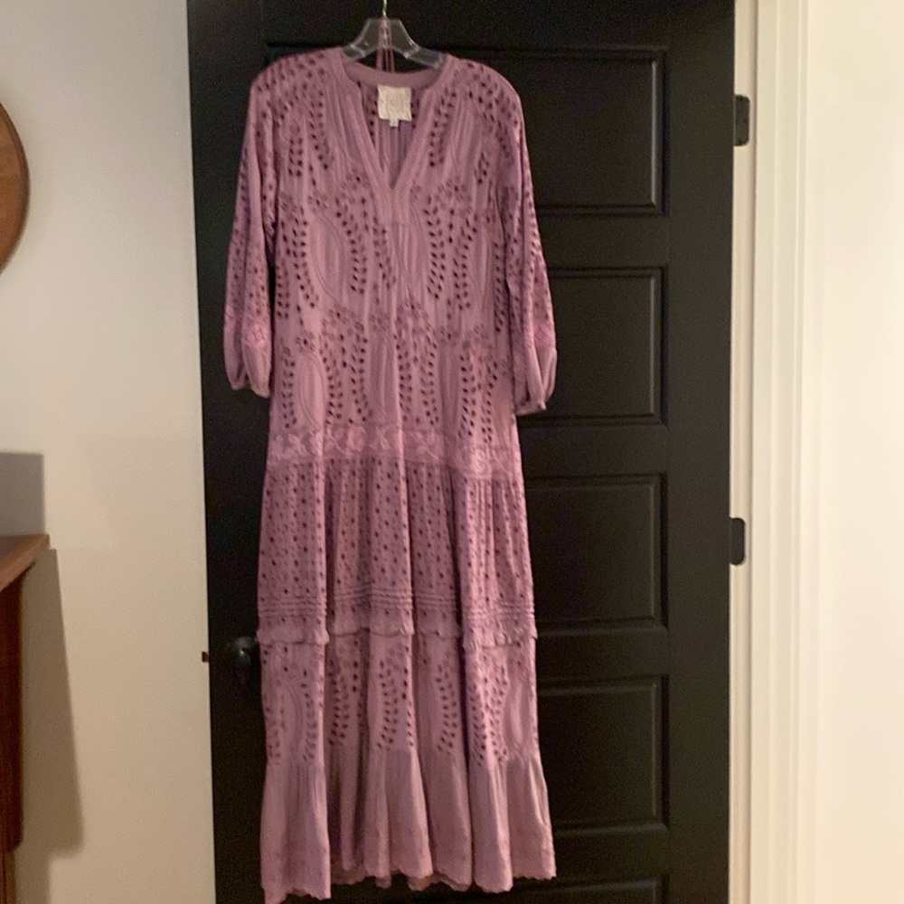 Johnny Was Purple Eyelet dress size XS